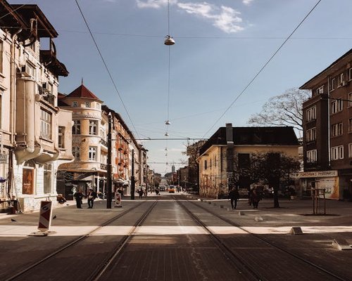 A quiet street in central Sofia
