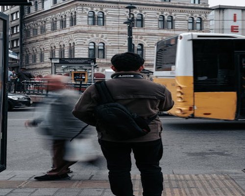 A view of urban commuting in Sofia, people waiting calmly
